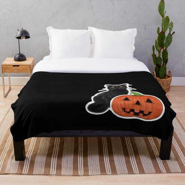 Item preview, Gato negro con una calabaza de Halloween designed and sold by MetalTea.