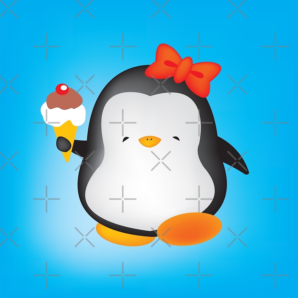 "Ice cream penguin" by mangulica | Redbubble