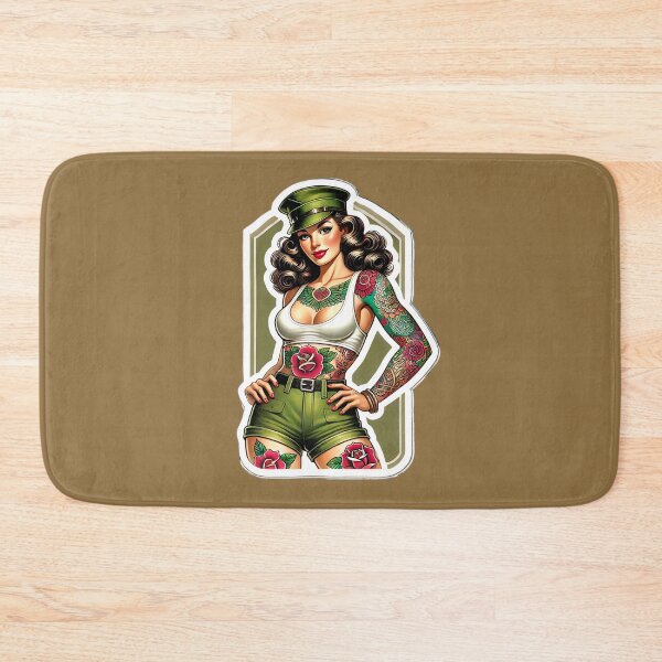 Item preview, Tattooed Vintage Military Pin-Up Girl Rockabilly Artwork designed and sold by PinUpPizzazz.