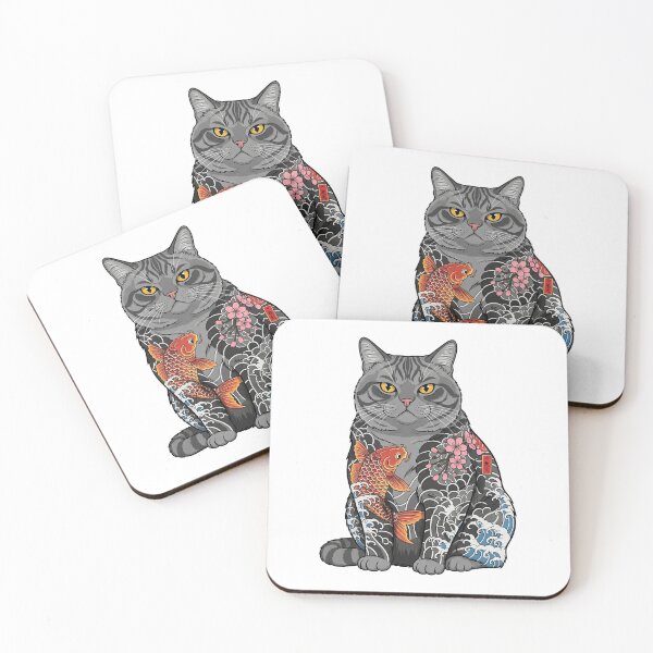 Item preview, Gangster Cat with Japanese Tattoos designed and sold by Apex Designs.