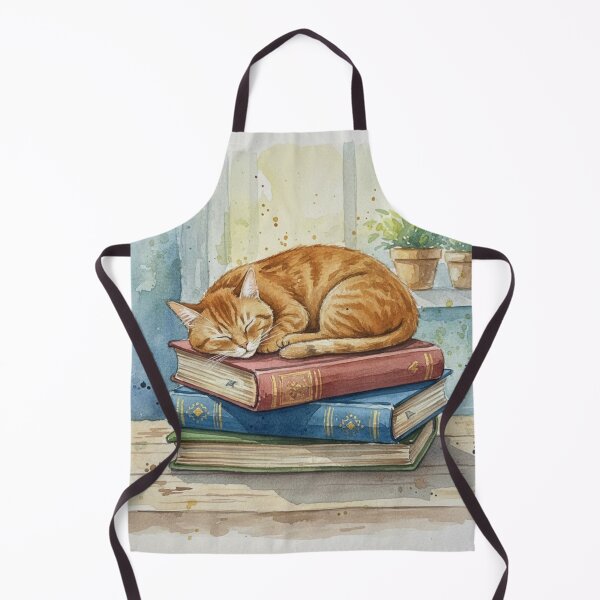 Item preview, Ginger Cat Book Lover Watercolor Scene designed and sold by Gear Camel.