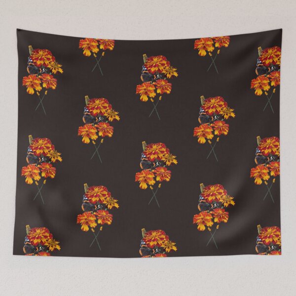 Item preview, Red admiral butterfly on a cluster of marigolds  designed and sold by Bethany's Point Of View .