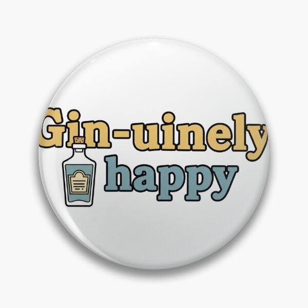 Item preview, Gin-uinely Happy Sticker designed and sold by OneLineBar.