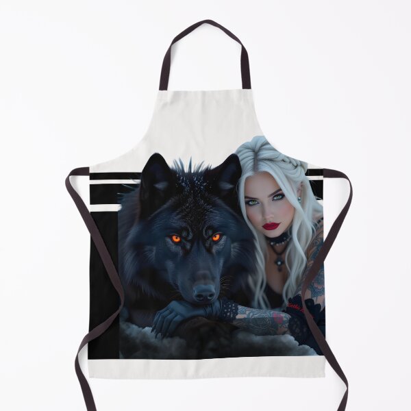 Item preview,  White Hair Gothic Girl and Her Wolf designed and sold by GothicRubette.