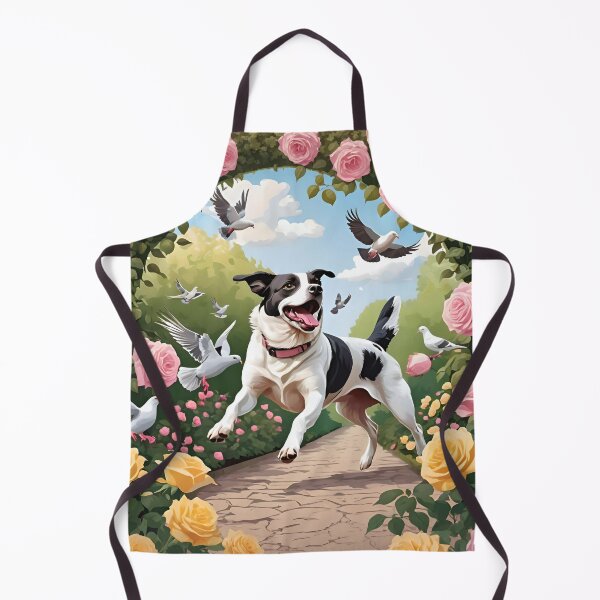 Item preview, Dog Chasing Pigeons in the Rose Garden designed and sold by Ciervo Primavera.