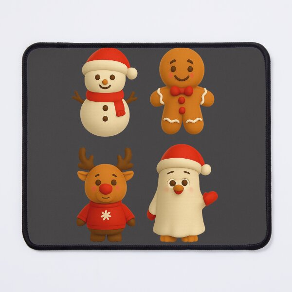 Item preview, Cute 3D Christmas – Snowman, Reindeer & Gingerbread. Noël Kawaii 3D – Bonhomme de Neige, Renne et Fantôme designed and sold by Drawingshirts.
