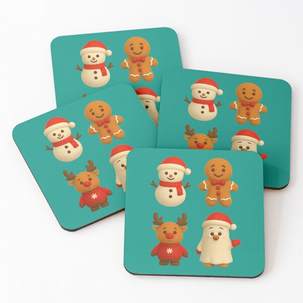 Item preview, Cute 3D Christmas – Snowman, Reindeer & Gingerbread. Noël Kawaii 3D – Bonhomme de Neige, Renne et Fantôme designed and sold by Drawingshirts.