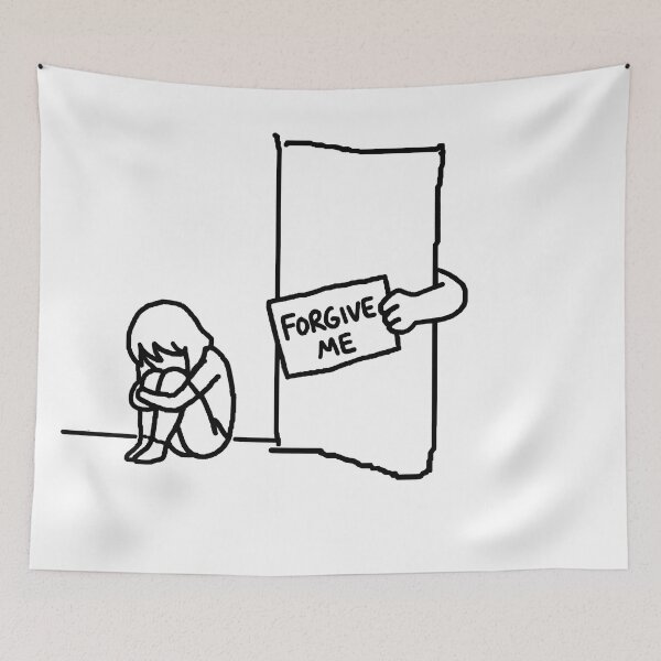 Item preview, Forgive Me – Emotional Hand Drawing Minimalist Art designed and sold by Designfordream.