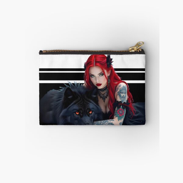 Item preview, Red Hair Gothic Girl and Her Wolf designed and sold by GothicRubette.