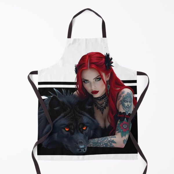 Item preview, Red Hair Gothic Girl and Her Wolf designed and sold by GothicRubette.