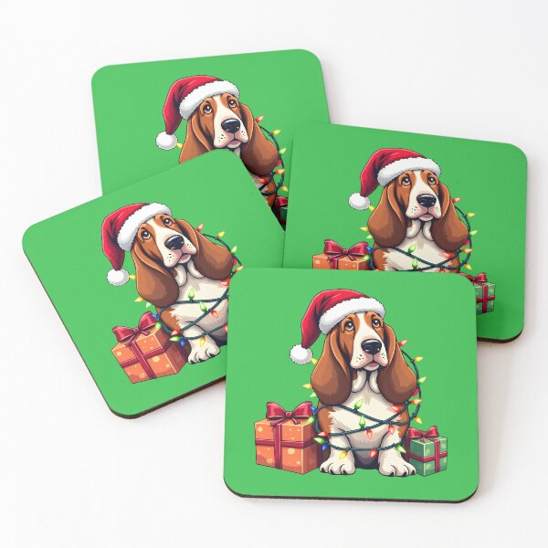 Item preview, Funny Christmas Basset Hound designed and sold by EstelleStar.