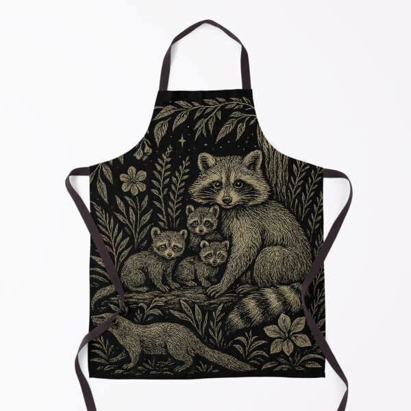 Item preview, Wild Raccoon Family & Mink Design Vintage Floral Woodland Print Custom Wildlife Artwork for Nature Lover Enthusiast. designed and sold by LOWKEY LEGENDARY APPAREL™.