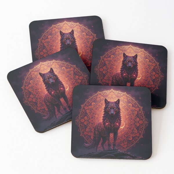 Item preview, Mystical Wolf with Mandala Backdrop designed and sold by InezPhotography.