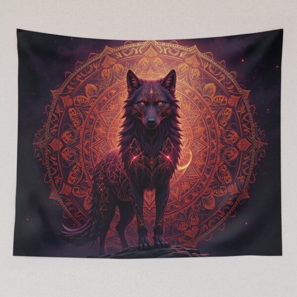 Item preview, Mystical Wolf with Mandala Backdrop designed and sold by InezPhotography.
