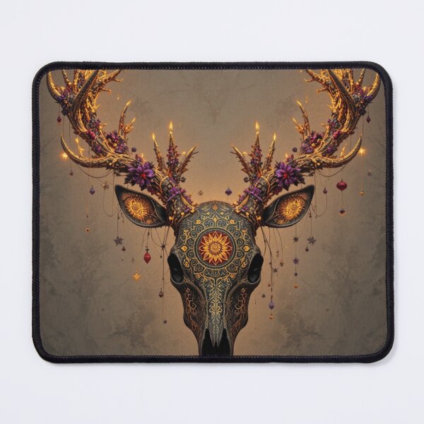 Item preview, Ornate Stag Skull with Illuminated Antlers designed and sold by InezPhotography.