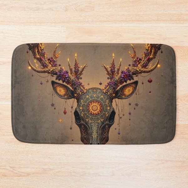 Item preview, Ornate Stag Skull with Illuminated Antlers designed and sold by InezPhotography.