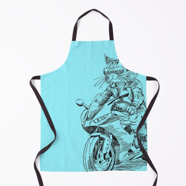Item preview, Cool Cat Riding Motorcycle – Fun Doodle Illustration designed and sold by Way-Of-Art.