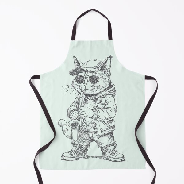 Item preview, Jazz Cat with Saxophone – Cool Animal Music Art designed and sold by Way-Of-Art.