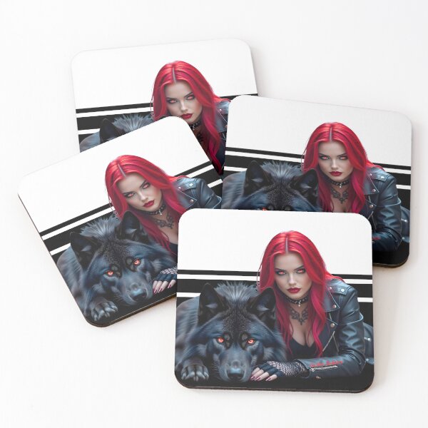 Item preview,  Red Hair Gothic Girl and Her Wolf designed and sold by GothicRubette.