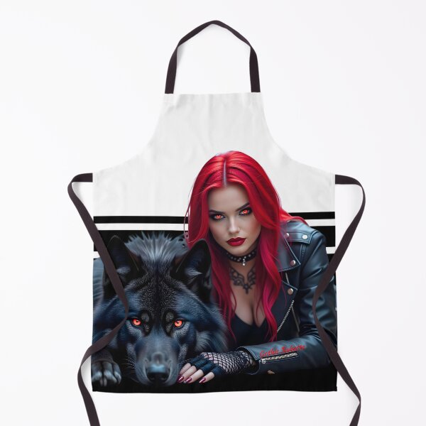Item preview, Red Hair Gothic Girl and Her Wolf designed and sold by GothicRubette.