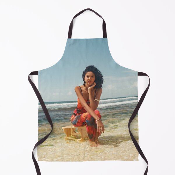 Item preview, Caribbean Woman in Red Sarong by the Ocean – Tropical Beach Photography Print designed and sold by TedKentPhoto.