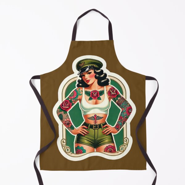 Item preview, Tattooed Vintage Military Pin-Up Girl Rockabilly Artwork designed and sold by PinUpPizzazz.