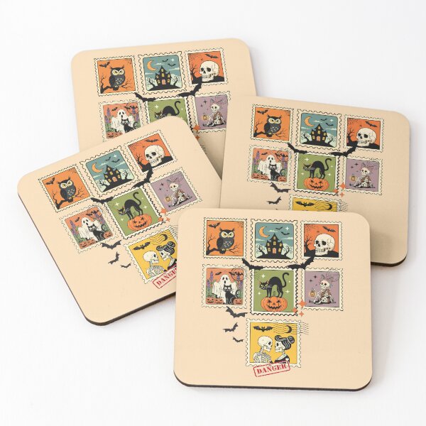 Item preview, Vintage Halloween Postage Stamp Collection designed and sold by AleksaDesignMTL.
