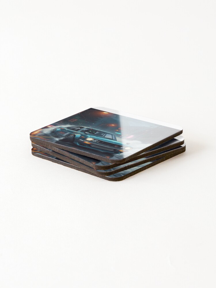 Thumbnail 4 of 5, Coasters (Set of 4), Bad Cat RX3 designed and sold by RacerCatBrand.