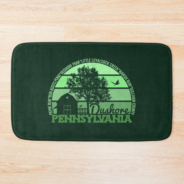 Aperçu de l'œuvre Logo rétro vintage de la fierté locale de Dushore, Pennsylvanie, coucher de soleil créée et vendue par CRHPOD20.