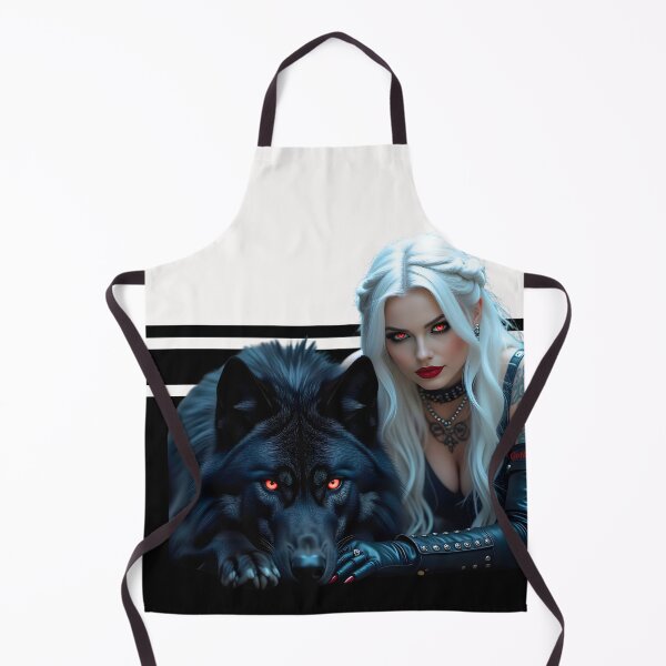 Item preview, White Hair Gothic Girl and Her Wolf designed and sold by GothicRubette.