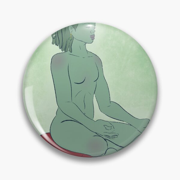 Item preview, Green Serenity – Meditating Nude Figure on Soft Mint designed and sold by DBL-theartist.