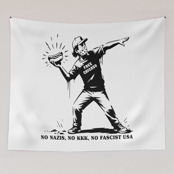 Item preview, Chicago Protest Hot Dog Throw Graffiti Art designed and sold by EthosWear.