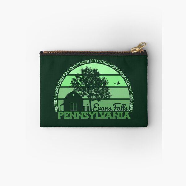 Aperçu de l'œuvre Evans Falls Pennsylvanie Coucher de soleil Rétro Vintage Fierté Locale Logo créée et vendue par CRHPOD20.
