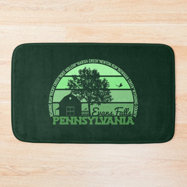 Aperçu de l'œuvre Evans Falls Pennsylvanie Coucher de soleil Rétro Vintage Fierté Locale Logo créée et vendue par CRHPOD20.