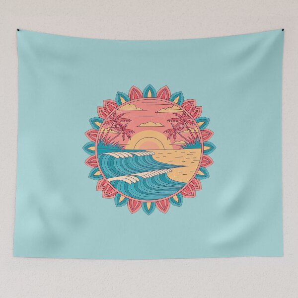 Item preview, Aloha Flows Beach Sunset Mandala designed and sold by VibrArtco.