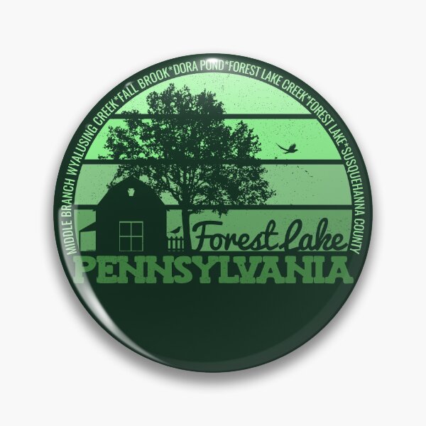 Aperçu de l'œuvre Logo rétro vintage de la fierté locale du coucher de soleil de Forest Lake en Pennsylvanie créée et vendue par CRHPOD20.