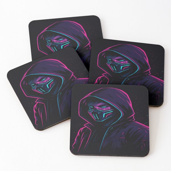 Item preview, Cyberpunk Streetwear Boy with Hoodie and Mask Futuristic Neon Art designed and sold by VelureArt.