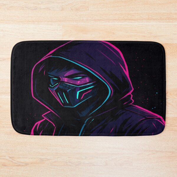 Item preview, Cyberpunk Streetwear Boy with Hoodie and Mask Futuristic Neon Art designed and sold by VelureArt.