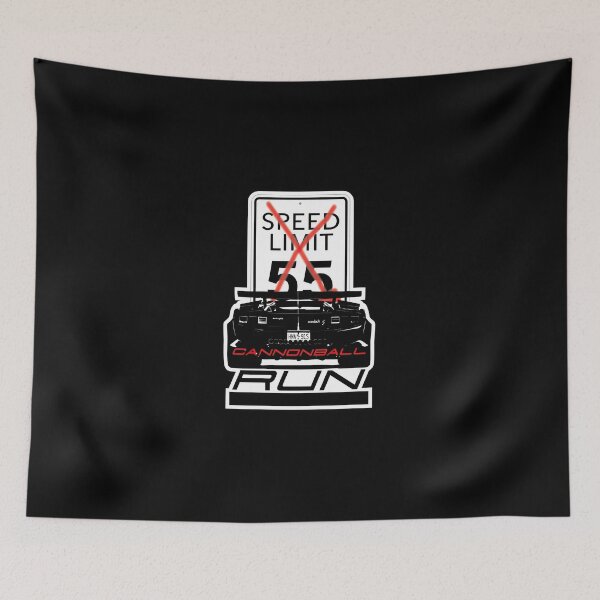 Item preview, Cannonball Run Movie Poster With 55 Mph Speed Limit Sign And Lamborghini Countach designed and sold by TrautePfeiffer.