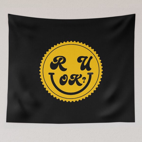 Item preview, R U OK? Smiley Face Mental Health Awareness designed and sold by Balasan.