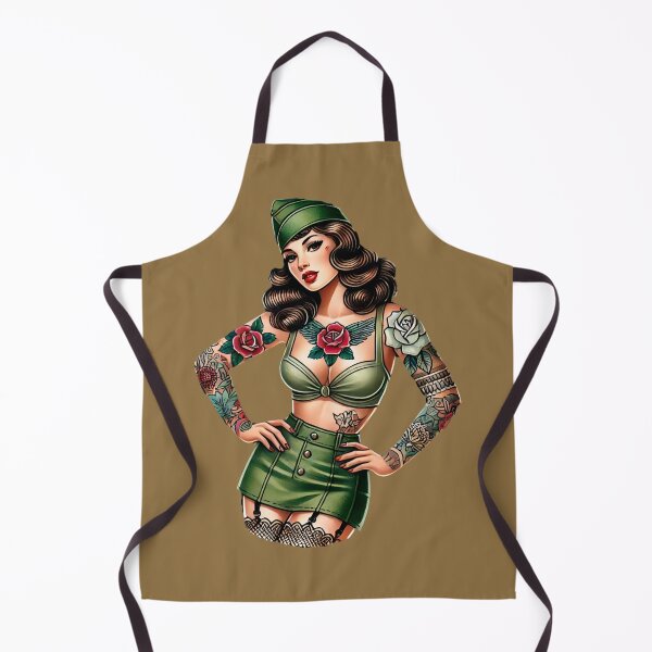 Item preview, Tattooed Retro Military Pin-Up Girl Rockabilly Artwork designed and sold by PinUpPizzazz.