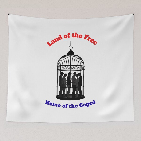 Item preview, Land of the Free, Home of the Caged: Red, White and Blue designed and sold by signshirtz.