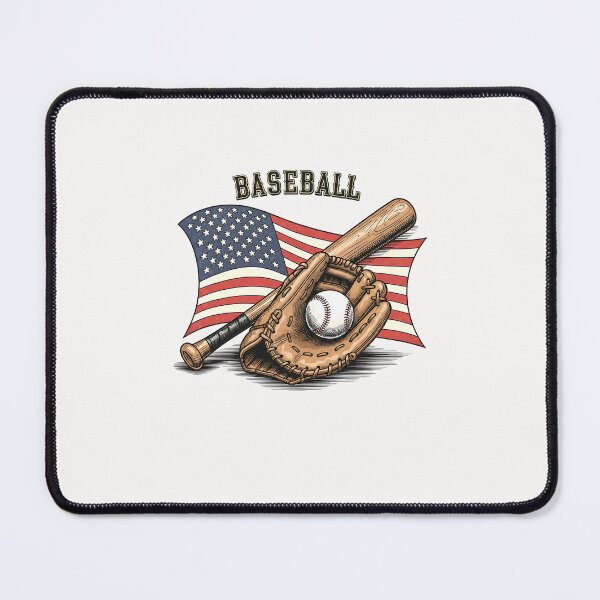 Item preview, American Flag Baseball Player Bat Fan Catcher Pitcher USA designed and sold by diyoor.