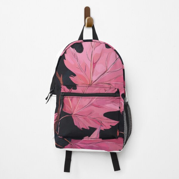 Item preview, Dusty Pink Fall season minimalist maple leaves, blush pink and black maple leaf watercolour painting, vintage autumn theme leaf, pastel pink designed and sold by navitalidesign.