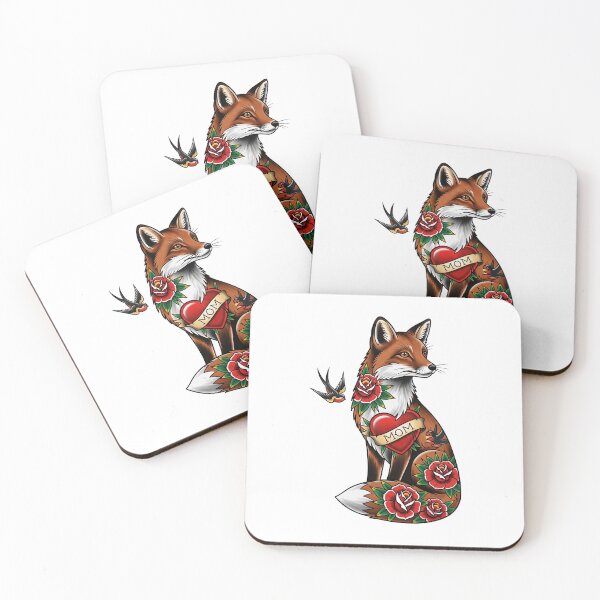 Item preview, Traditional Tattoo Floral Fox designed and sold by Apex Designs.