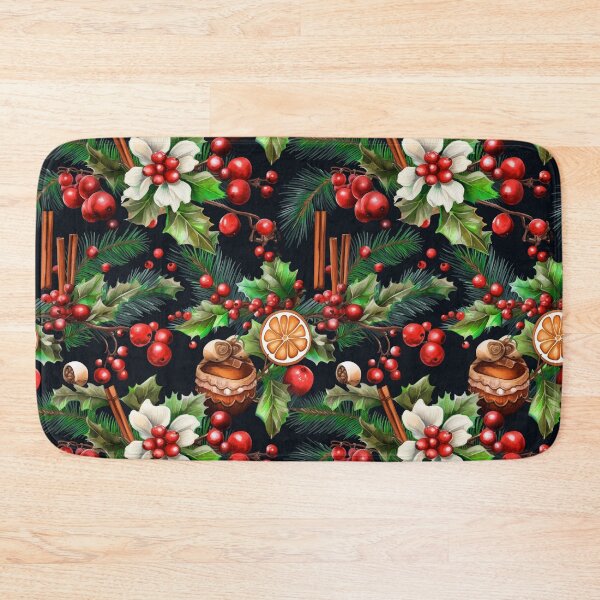 Item preview, Christmas Tree Branches, Poinsettias, And Cinnamon Sticks Pattern designed and sold by DEC02.