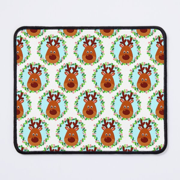 Item preview, Christmas Reindeer Pattern With Candy Canes And Holly designed and sold by DEC02.