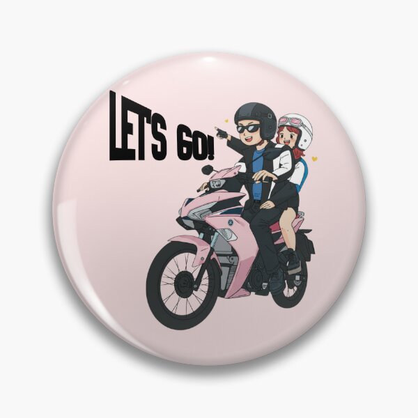 Item preview, Let's Go Adventure Couple on Motorbike Travel designed and sold by RosalinesEyes.