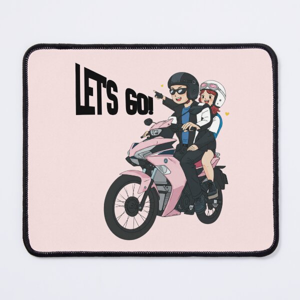 Item preview, Let's Go Adventure Couple on Motorbike Travel designed and sold by RosalinesEyes.