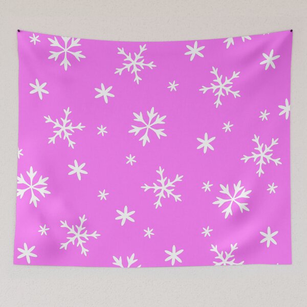 Item preview, Christmas Snowflakes Pattern On Bright Holiday Pink designed and sold by DEC02.